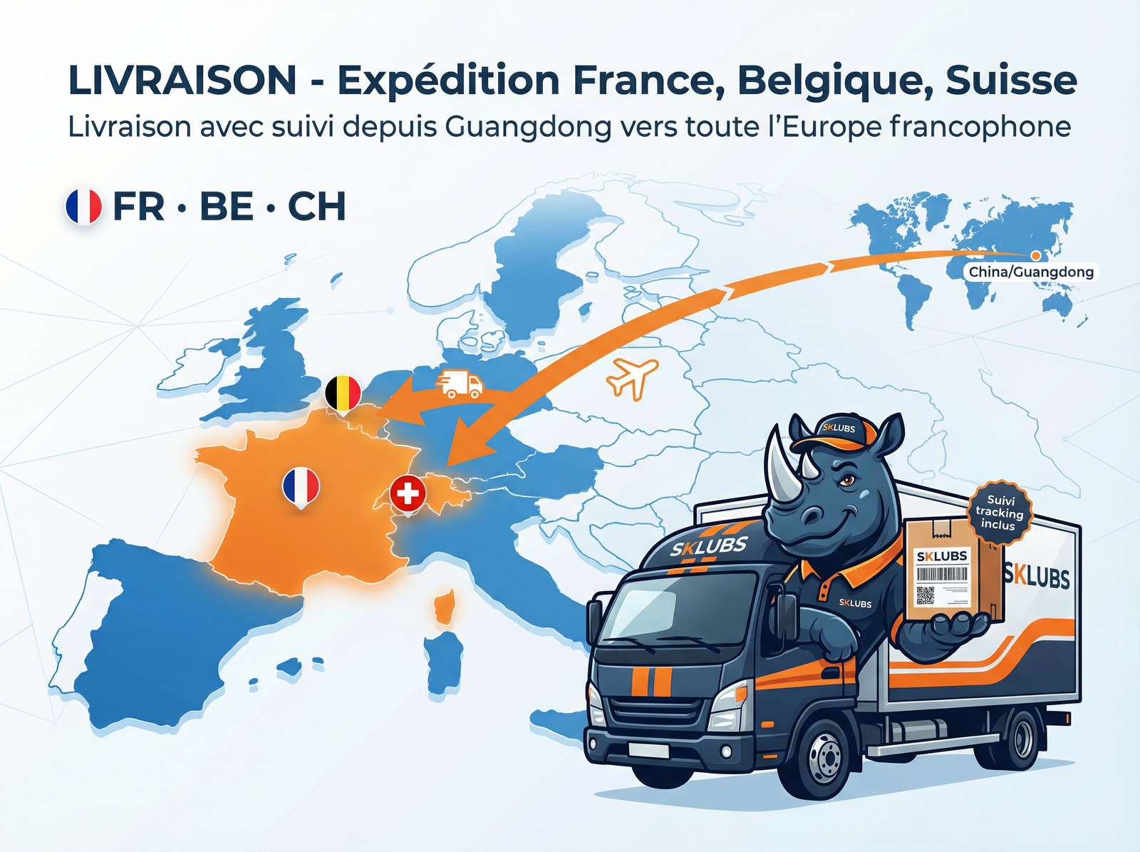Livraison France Belgique Suisse SKLUBS