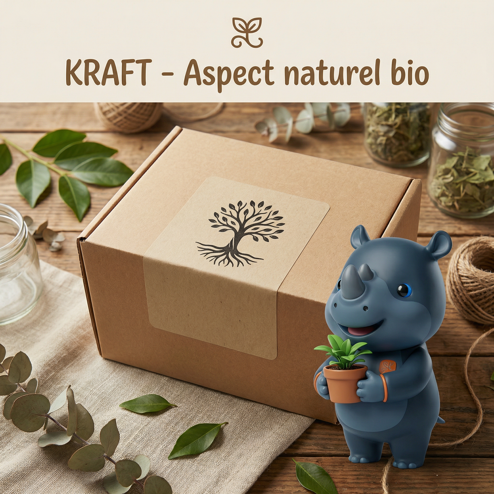 Sticker kraft - Aspect naturel bio