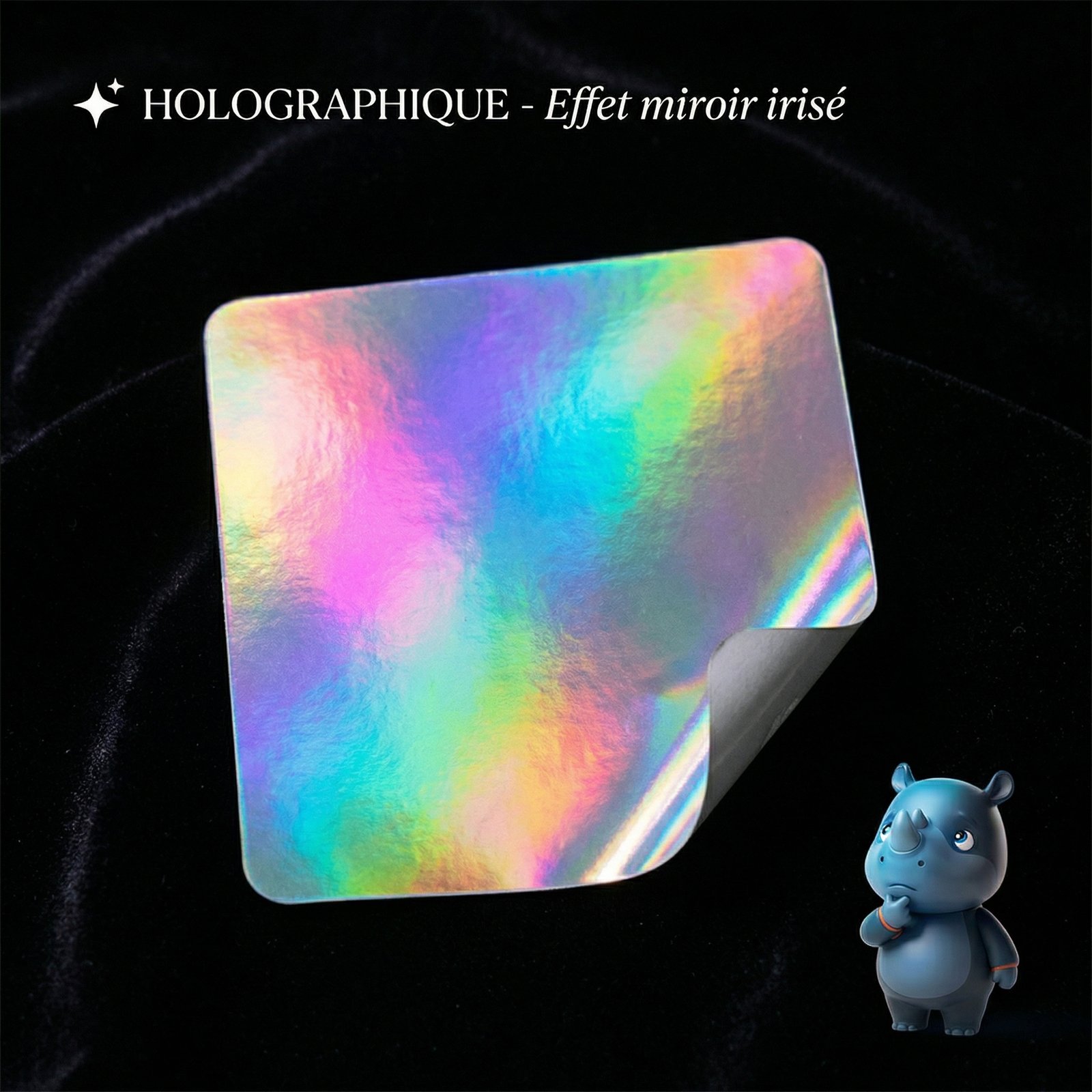 Sticker holographique - Effet miroir irisé